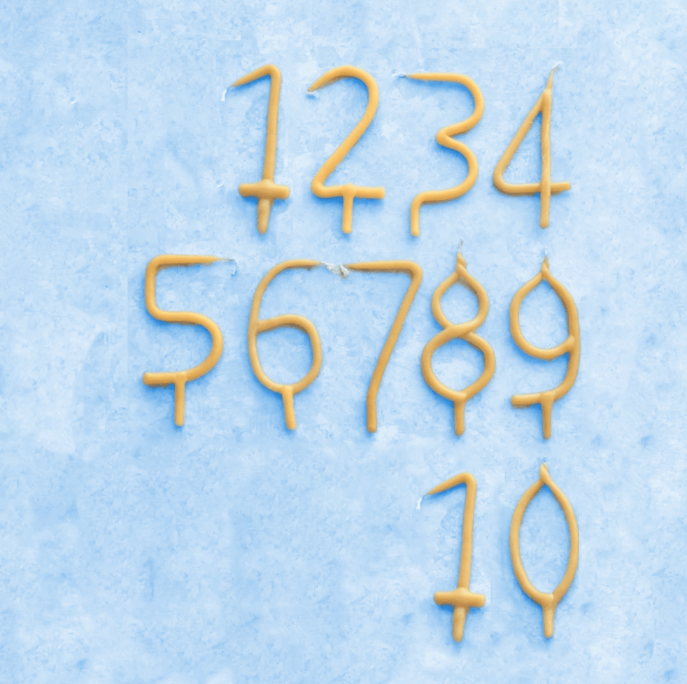 1st to 10th Beeswax Birthday Candles