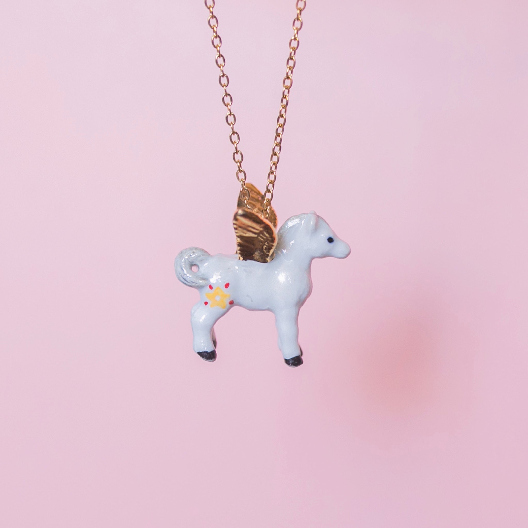 Gold Pegasus Necklace