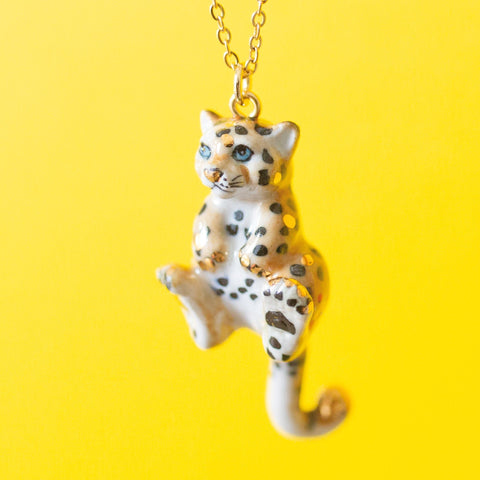 Gold Spotted Leopard Cub Necklace