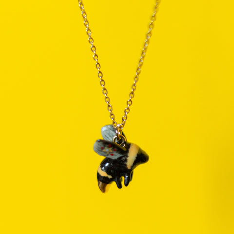 Bee Necklace | Camp Hollow Ceramic Animal Jewelry | Porcelain