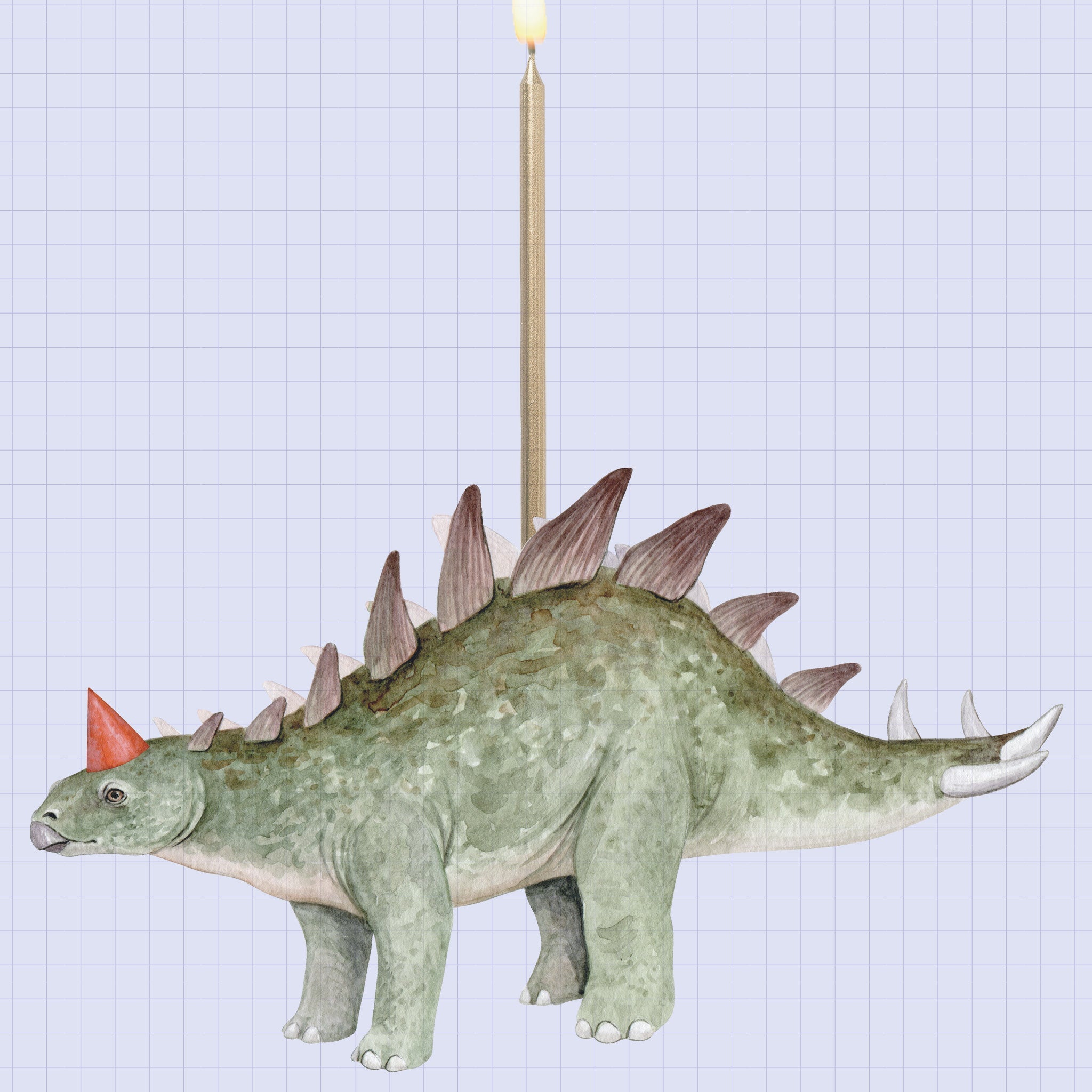 Dinosaur Cake Topper 🦖 | Stegosaurus Camp Hollow Porcelain Candle Holders