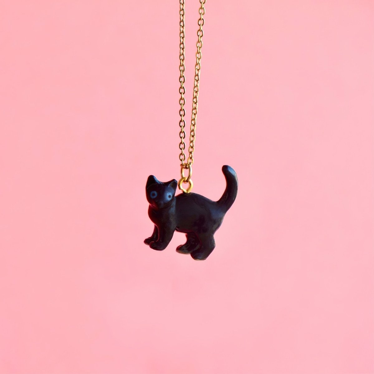 Black Cat Necklace | Camp Hollow Ceramic Animal Jewelry