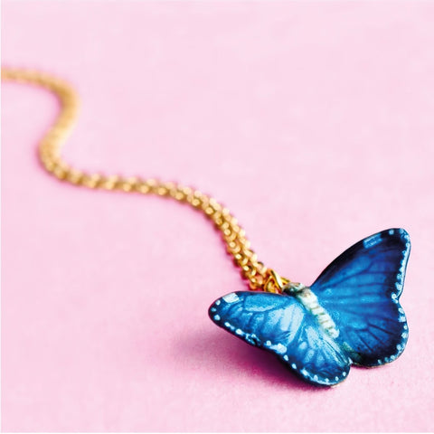 Blue Butterfly Necklace - Camp Hollow