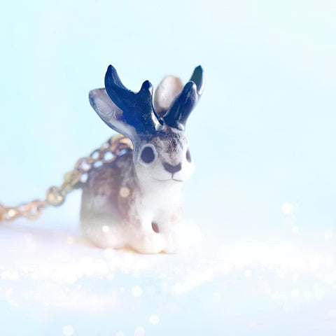 Jackalope Necklace | Camp Hollow Ceramic Animal Jewelry