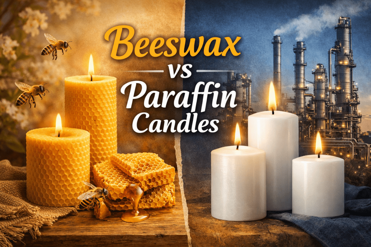 Beeswax and paraffin candles
