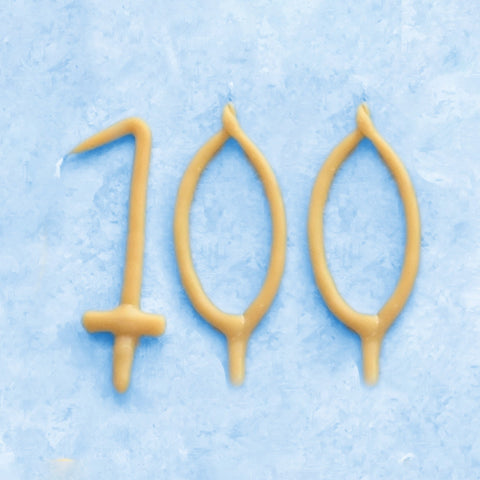 100th Birthday Beeswax Candle | Camp Hollow Number Party Natural Candles