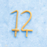 12th Birthday Beeswax Number Candle Set
