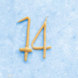 14th Birthday Beeswax Number Candle Set