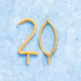 20th Birthday Beeswax Number Candle Set