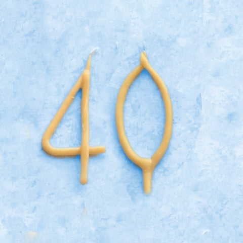 40th Birthday Beeswax Candle | Camp Hollow Number Party Natural Candles