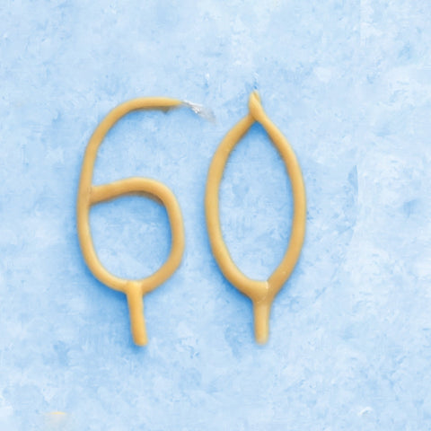 60th Birthday Beeswax Candle | Camp Hollow Number Party Natural Candles