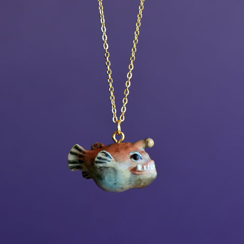 Angler Fish Necklace | Camp Hollow Ceramic Animal Jewelry