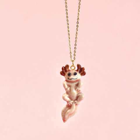 Axolotl Necklace | Camp Hollow Ceramic Animal Jewelry