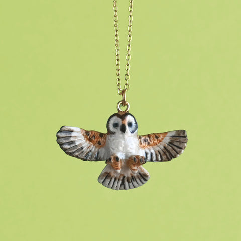 Barn Owl Necklace | Camp Hollow Ceramic Animal Jewelry