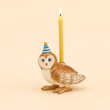 Barn Owl Cake Topper | Porcelain Party Animal | Candle Holder