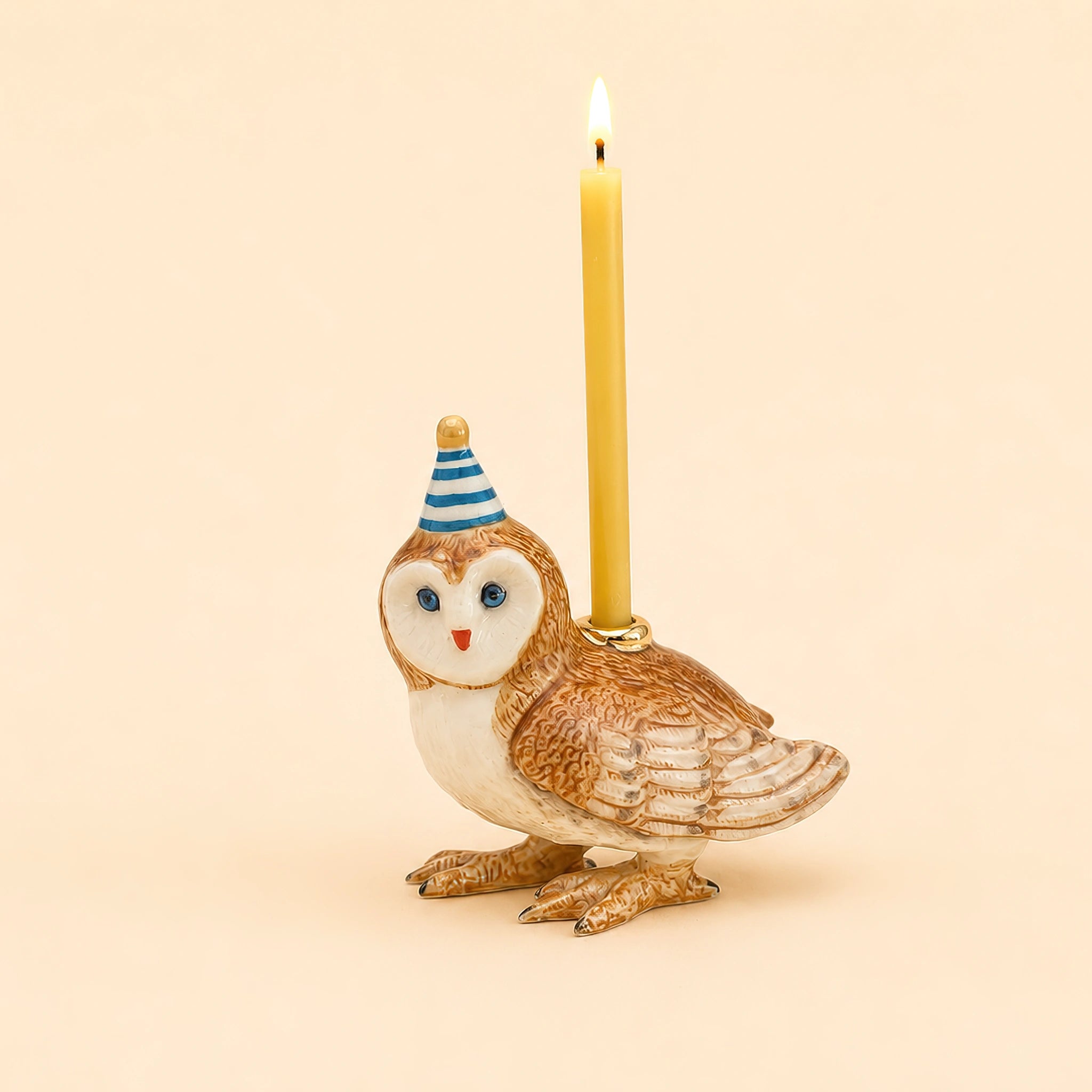 Owl Cake Topper | Camp Hollow Porcelain Party Animal | Ceramic Candle Holder | Party Animal Birthday Decor Woodland Theme