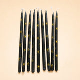Black Star Pattern Candle Set (x10)