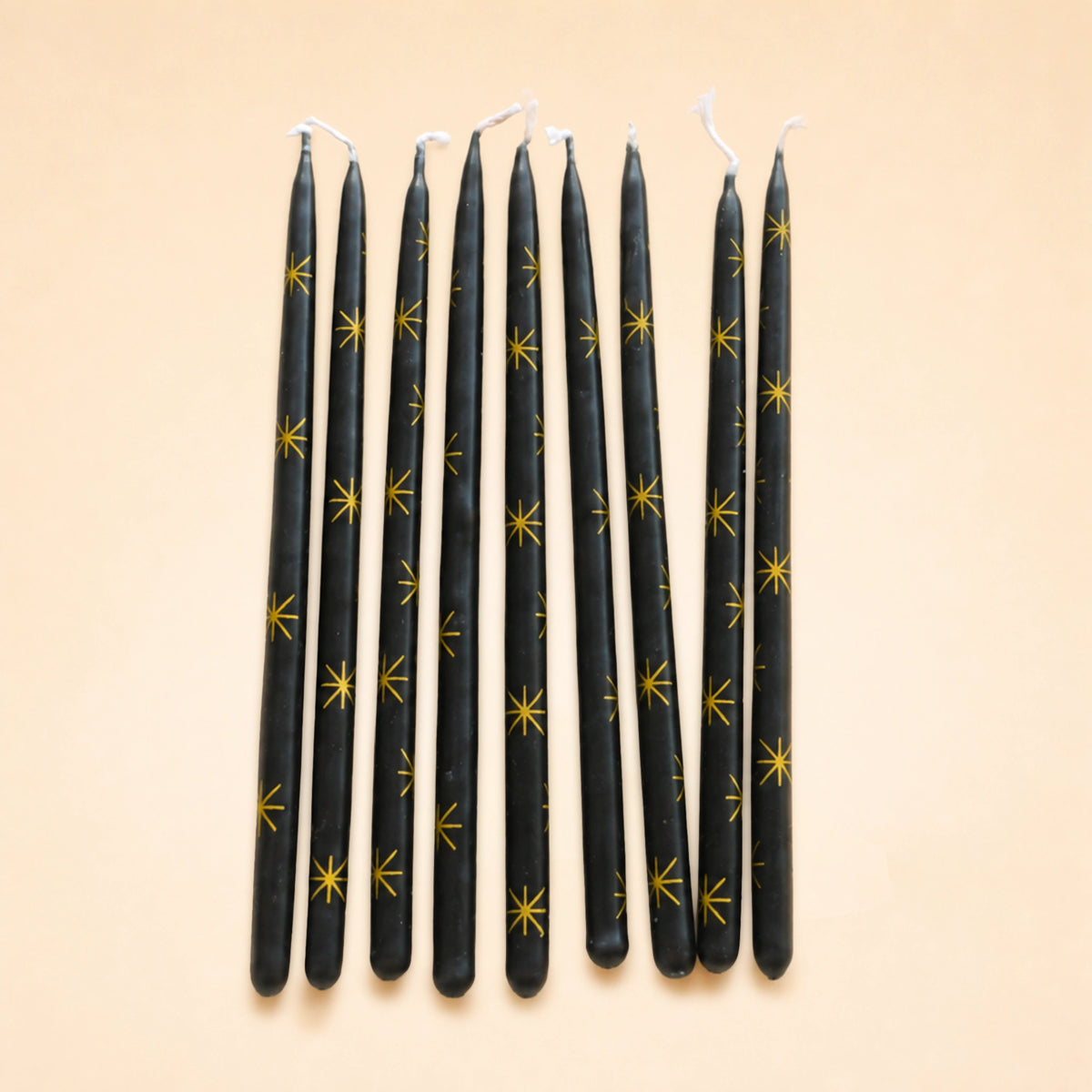 Black Star Pattern Candle Set (x10)