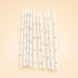 Blue Bow Pattern Candle Set (x10)