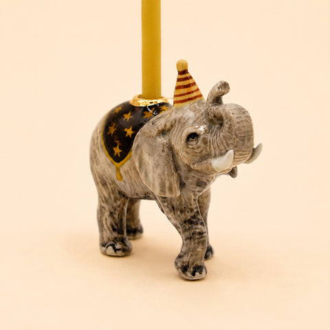 Elephant Cake Topper | Camp Hollow Porcelain Party Animal | Ceramic Candle Holder | Party Animal Birthday Decor Safari Theme