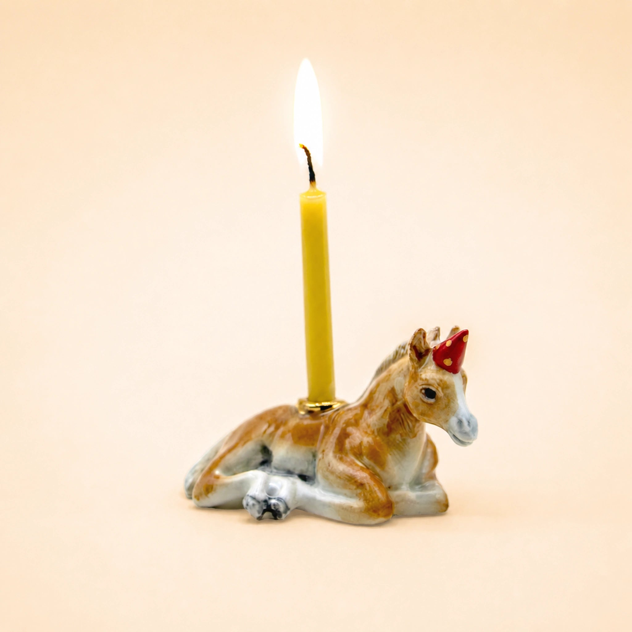 Horse Cake Topper | Camp Hollow Porcelain Party Animal | Ceramic Candle Holder | Party Animal Birthday | Chinese Zodiac