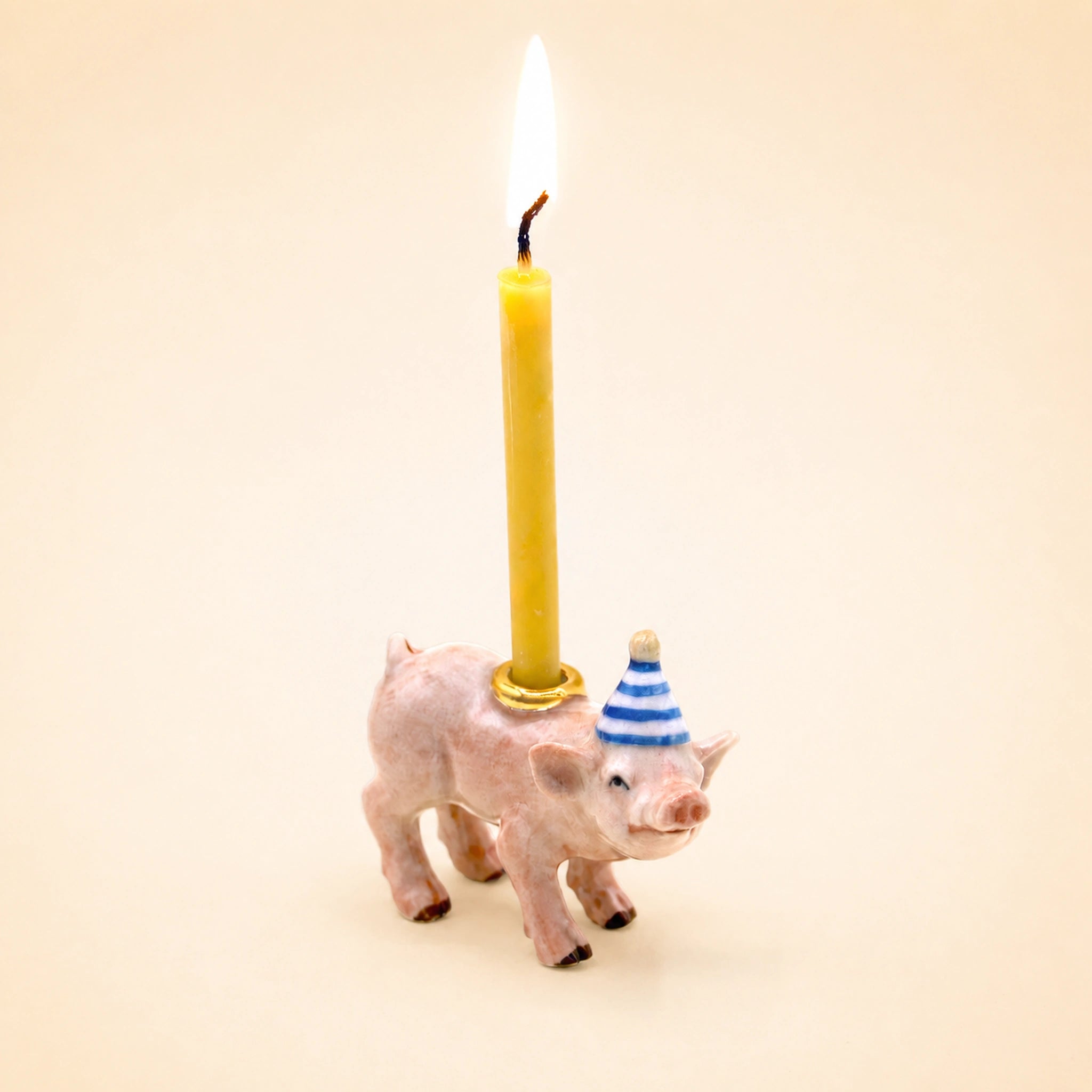 Pig Cake Topper | Camp Hollow Porcelain Party Animal | Ceramic Candle Holder | Party Animal Birthday Decor | Pink Girl Baby | Chinese Zodiac