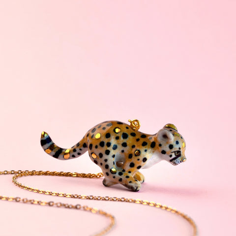 Cheetah Necklace | Camp Hollow Ceramic Animal Jewelry