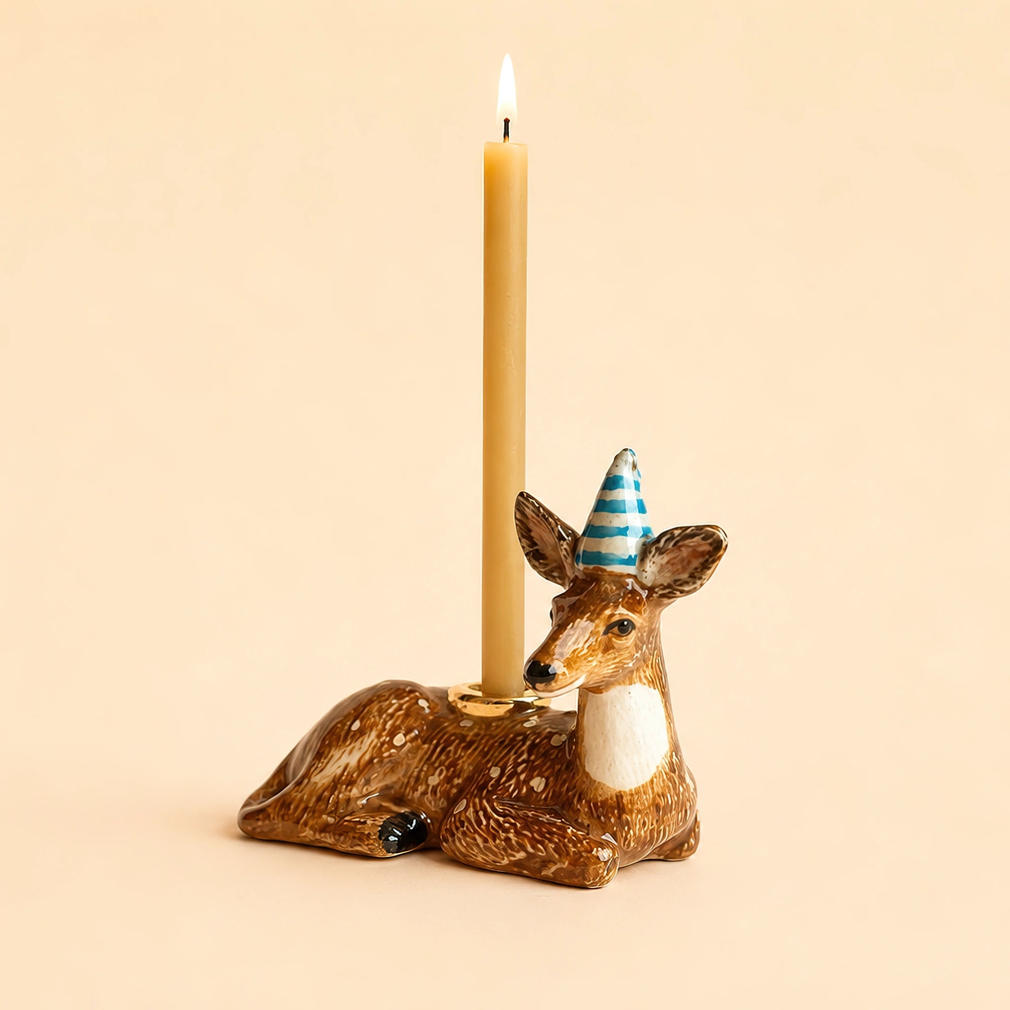 Deer Cake Topper | Camp Hollow Porcelain Party Animal | Ceramic Candle Holder | Party Animal Birthday Decor | Fawn