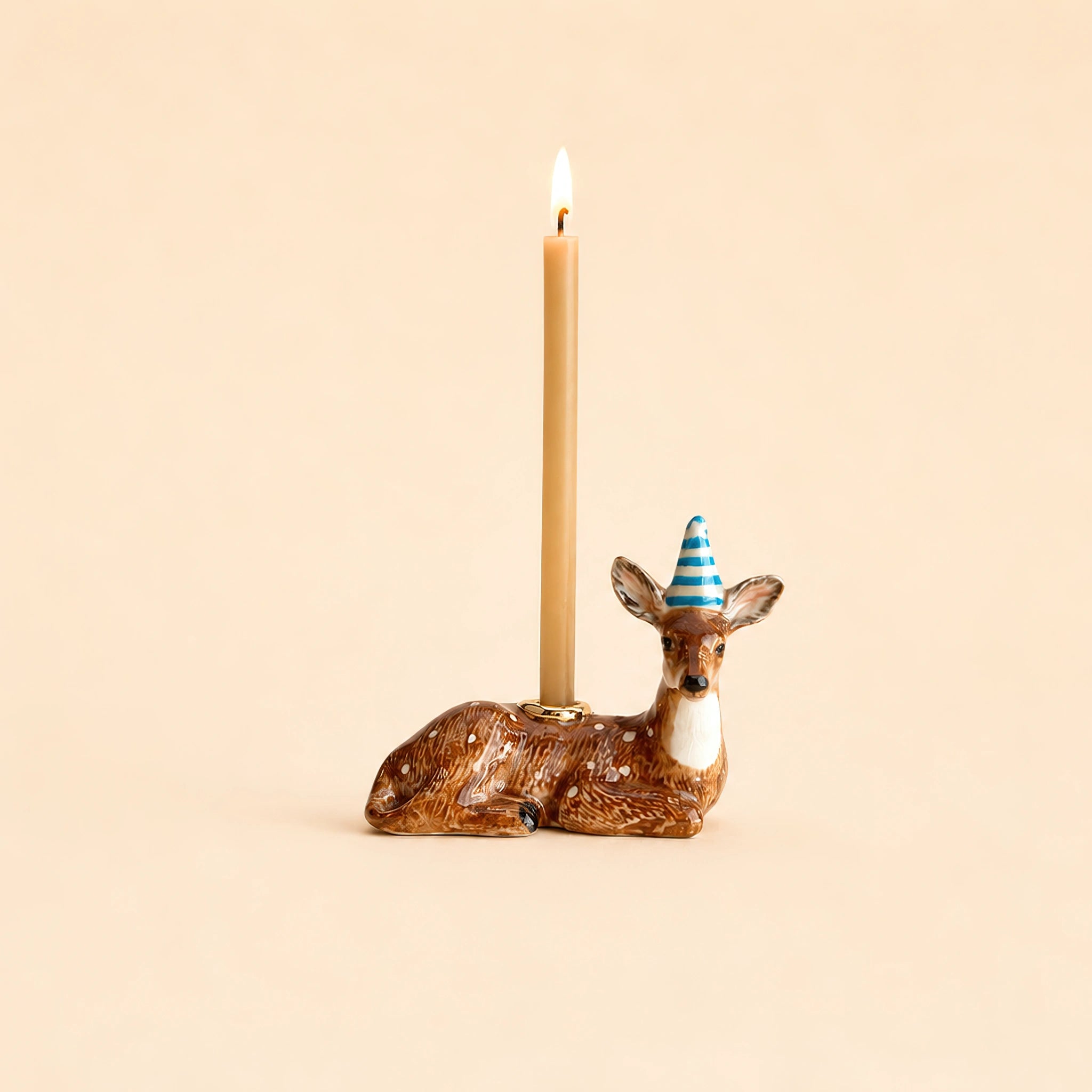Deer Cake Topper | Camp Hollow Porcelain Party Animal | Ceramic Candle Holder | Party Animal Birthday Decor | Fawn