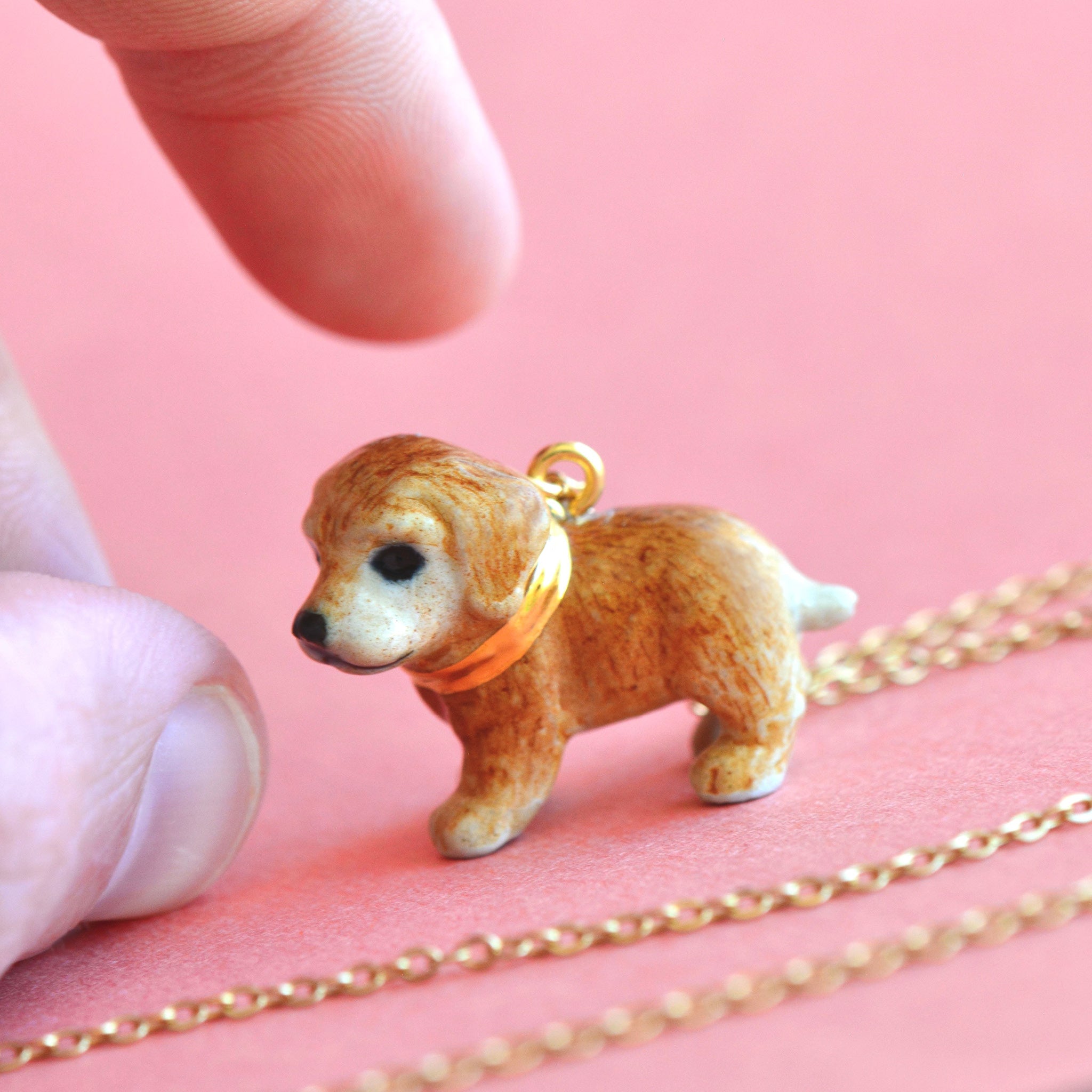Golden Retriever Necklace | Camp Hollow Ceramic Animal Jewelry