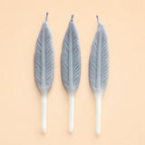 Gray Feather Candle Set (x3)