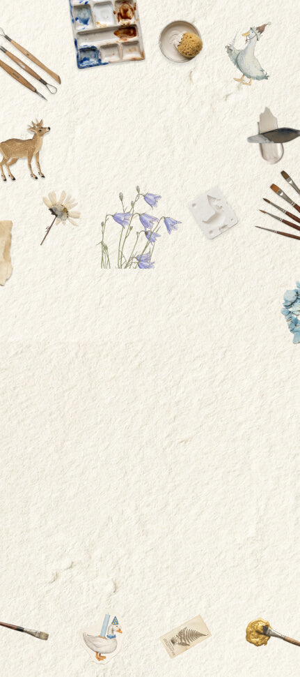 Crafted With Love process story with illustrated workshop materials.