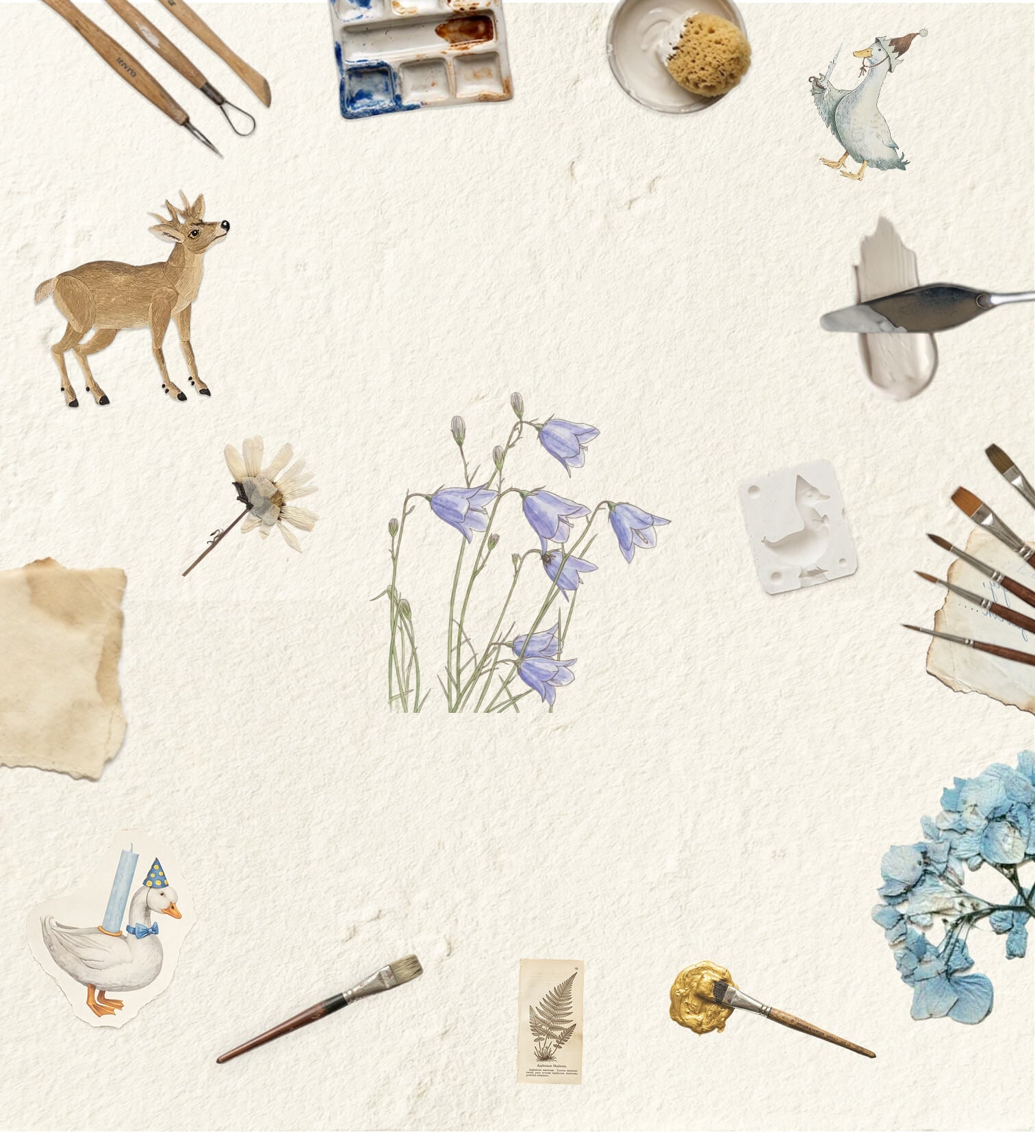 Crafted With Love process story with illustrated workshop materials.
