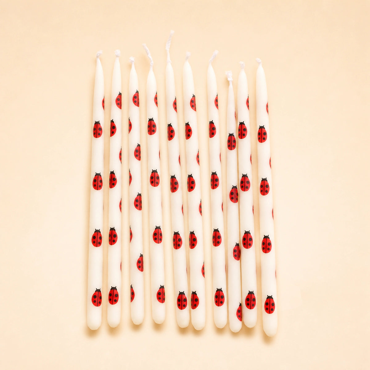 Ladybug Pattern Candle Set (x10)