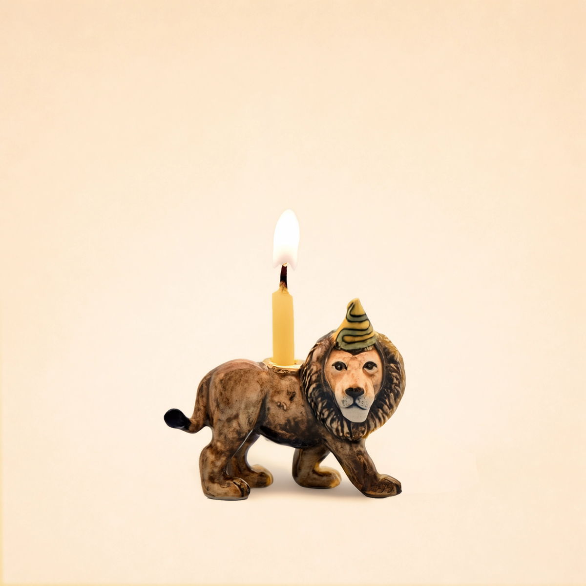 Lion Cake Topper | Porcelain Party Animal | Candle Holder