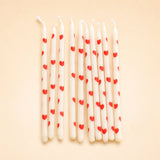 Love Heart Pattern Candle Set (x10)
