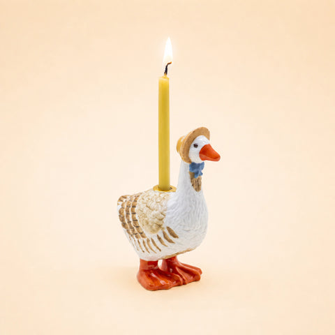 Mother Goose Cake Topper | Camp Hollow Porcelain Party Animal | Ceramic Candle Holder | Party Animal Birthday Decor | Baby Shower
