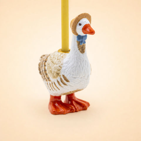 Mother Goose Cake Topper | Camp Hollow Porcelain Party Animal | Ceramic Candle Holder | Party Animal Birthday Decor | Baby Shower