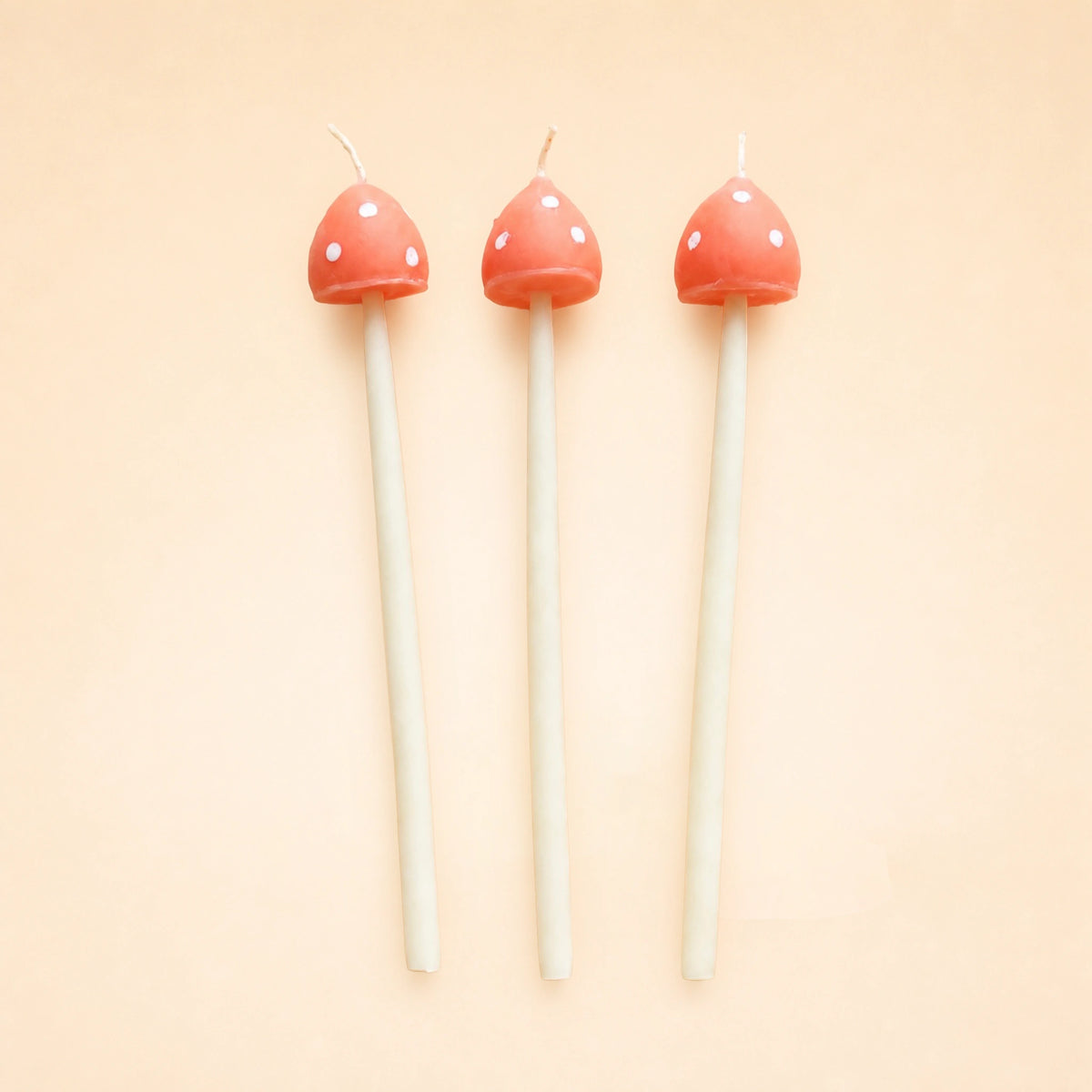 Orange Mushroom Candle Set (x3)