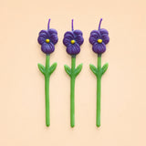 Purple Pansy Candle Set (x3)