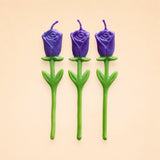 Purple Rose Candle Set (x3)