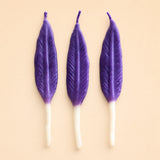 Purple Feather Candle Set (x3)