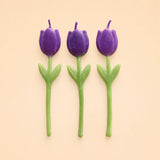 Purple Tulip Candle Set (x3)