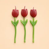 Red Tulip Candle Set (x3)