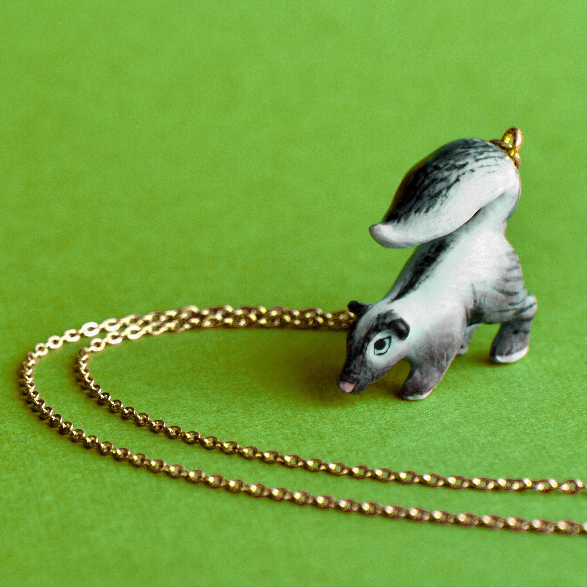 Skunk Necklace | Camp Hollow Ceramic Animal Jewelry