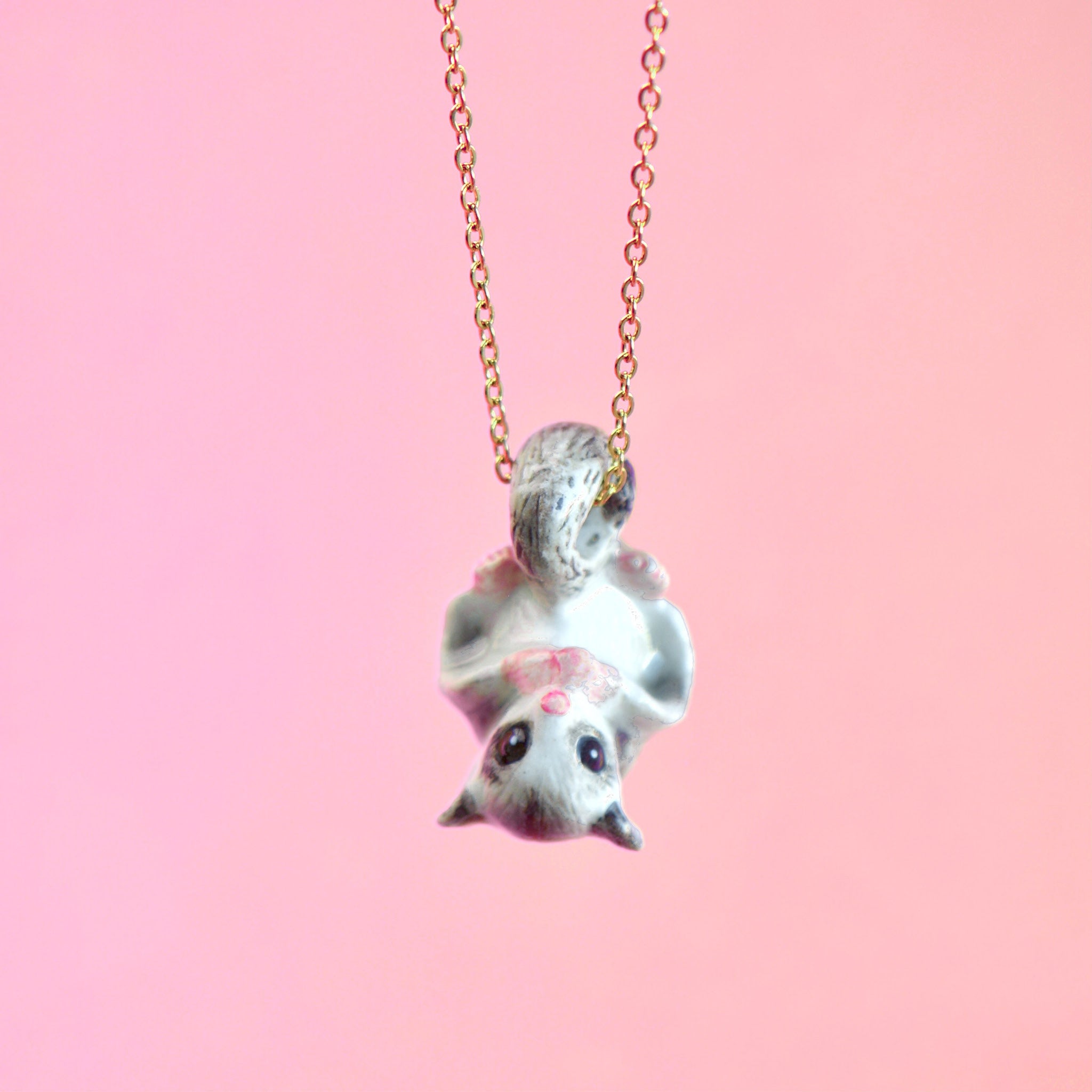 Sugar Glider Necklace | Camp Hollow Ceramic Animal Jewelry