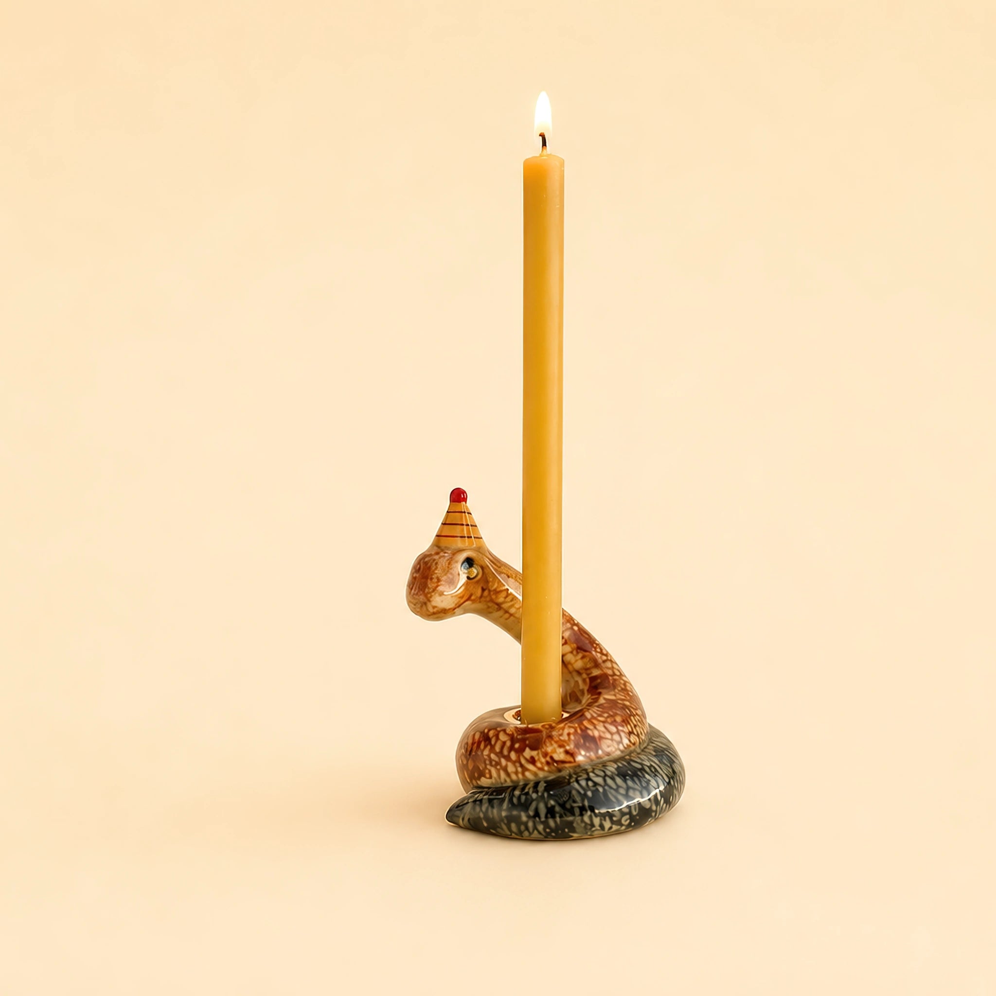 Snake Cake Topper | Camp Hollow Porcelain Party Animal | Ceramic Candle Holder | Party Animal Birthday Decor | Chinese Zodiac