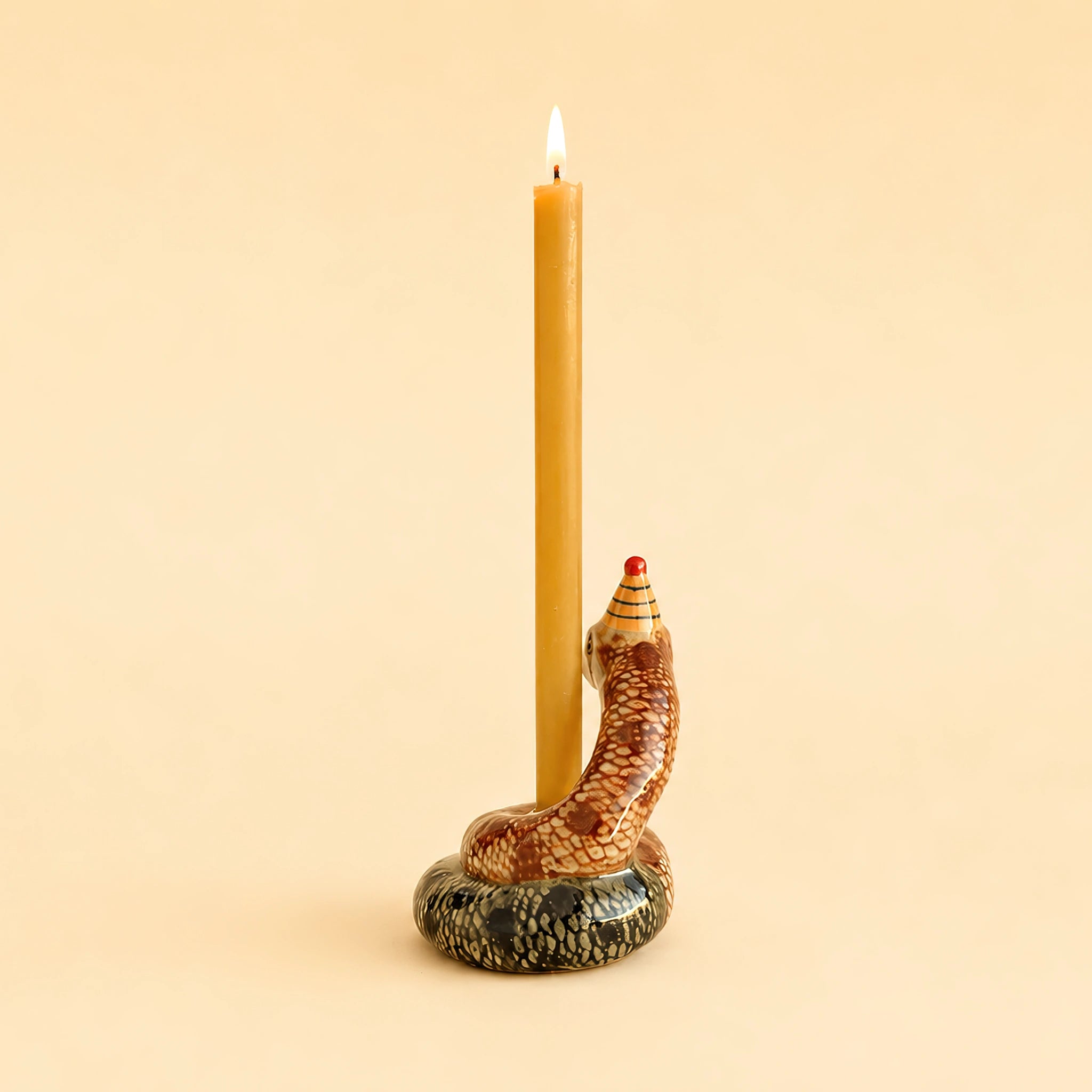 Snake Cake Topper | Camp Hollow Porcelain Party Animal | Ceramic Candle Holder | Party Animal Birthday Decor | Chinese Zodiac