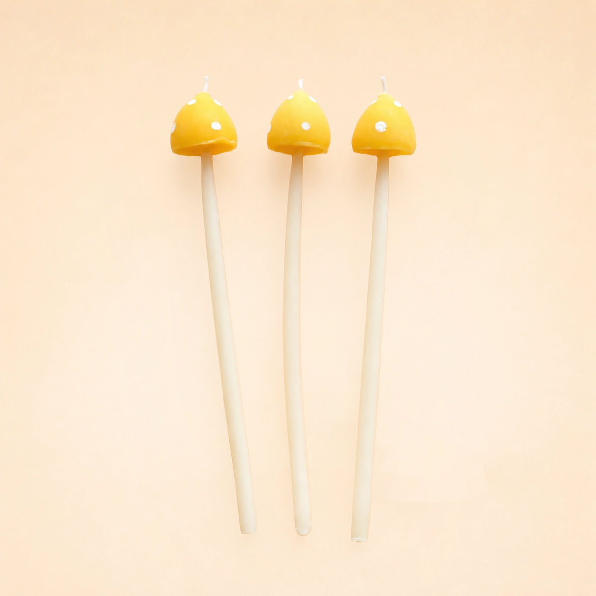Yellow Mushroom Candle Set (x3)