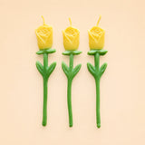 Yellow Rose Candle Set (x3)
